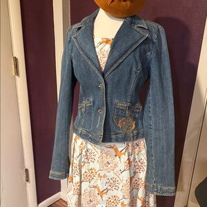 Women's Denim Jacket with Embroidered Detail